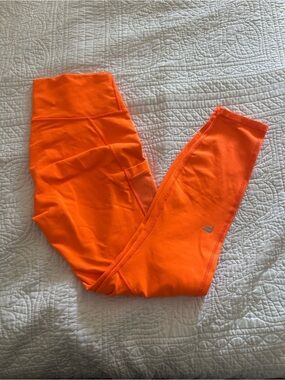 Athletic Orange Leggings with Side Pocket